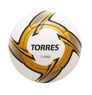 Мяч футб. "TORRES T-Pro" арт.F31899, р.5, 14 панел. PU, 4 подкл. слоя, термосшивка, бело-золот