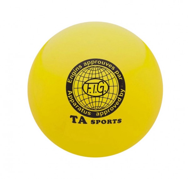 Мяч для художественной гимнастики. Диаметр 15 см. Цвет жёлтый.(07749)