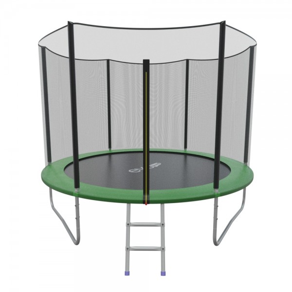 EVO JUMP External 8ft (Green) Батут СКЛАДНОЙ с внешней сеткой и лестницей, диаметр 8ft (зеленый)