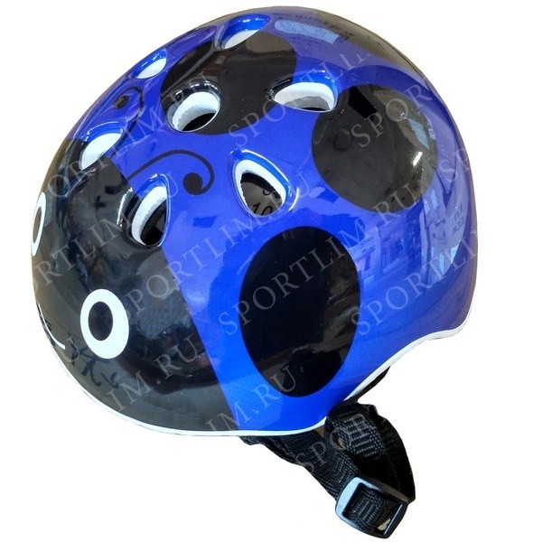 Шлем велосипедный (синий с рисунком), 7 отверстий, на застежке D26052-3